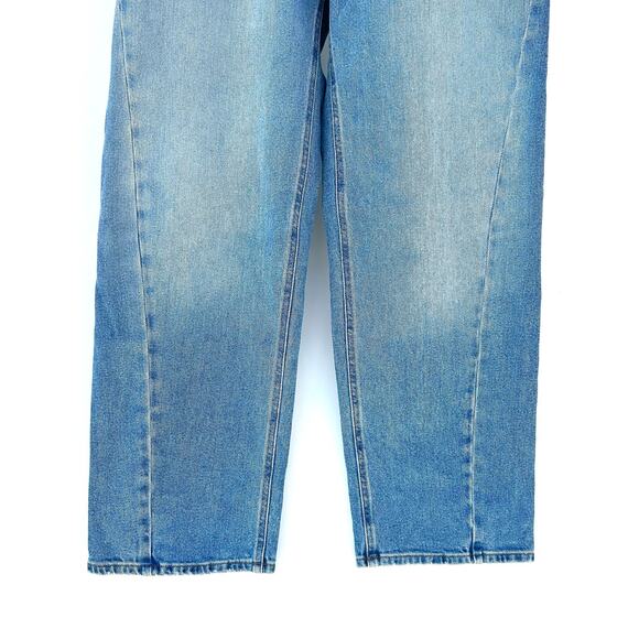 New ME+EM Twisted Seam Jeans Barrel Blue Wash Pants Size 26 Wide Leg Denim - Picture 9 of 12